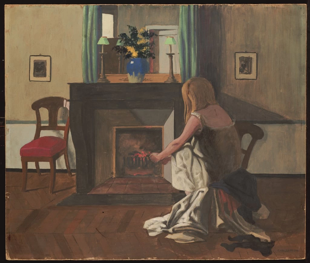 Félix Vallotton - 244, Interno con una donna in camicia da notte, 1899